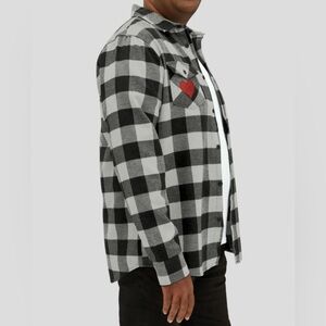 Riot Society  Broken Heart CHILL EMBROIDERED MENS FLANNEL SHIRT Size XL